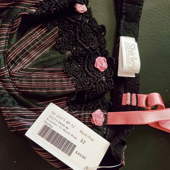 Shirley - New with tags - Dress-up bra - Black/Pink - Size 32 - Picture 2 of 5